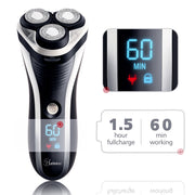 Hatteker Cordless Electric Rotary Shaver for Men, 3D Floating Heads, Pop-Up Beard Trimmer, IPX7 Waterproof, LED Display, USB Rechargeable, RSCX-7568D