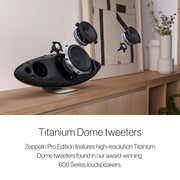 Bowers & Wilkins Zeppelin Pro Edition Wireless Speaker, 240W, 5 Drivers Including Subwoofer, Titanium Dome Tweeters, Space Grey