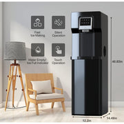 SOOPYK Bottom Loading Water and Ice Dispenser, 18 lbs Daily Ice Capacity, Black, SOOBYCZ623