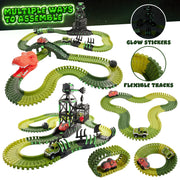USA Toyz 225 Piece Green Ultimate Dinosaur Dash Race Track Adventure Playset for Kids Ages 3+