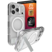 ZAGG Clear Snap with Kickstand Phone Case for Apple iPhone 17 Pro, MagSafe Compatible, Hard Shell Bumper, Drop Protection up to 10 ft