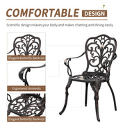 PATIO-IN PAB-104BR Outdoor Bistro Set 3 Piece Cast Aluminum Patio Bistro Sets Bronze