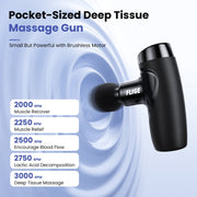 Bob And Brad FLIGE Percussion Pocket-Sized Deep Tissue Massage Gun, 7mm Amplitude, 3000 RPM, Black
