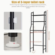 Wakefit Over The Toilet Storage Rack, 3 Tier Freestanding Bathroom Organizer Shelf, Rust-Resistant Metal, Matte White