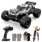 Deerc 19065953093 Brushless Fast RC Car, 1:18 Scale, 55KM/H Off-Road 4x4 Racing Truck, Waterproof Remote Control, Dual Batteries, Gray