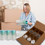 UBoxes Kitchen Moving Box Kit, 4 Small Boxes with Dish and Glass Foam Pouches, Dividers, Packing Paper, Tape, Dispenser, and Marker