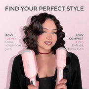 TYMO ROVY Compact 1 Inch Ceramic Curling Iron, Ionic Beach Wave Hair Waver, Fast Heating Pink HC507PM