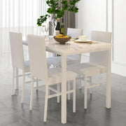 Segmart B1444 5 Piece Kitchen Dining Table and Chair Set, Dining Room Table Set with Faux Marble Table PU Leather Padded Chairs, Rectangle Dining Table Set for 4, Dinette Set for Kitchen Dining Room Small Space, White