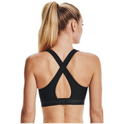 Under Armour Crossback Mid Sports Bra - Black/Black/Jet Gray - L