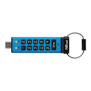 Kingston Ironkey Keypad 200 USB-C Encrypted Flash Drive, 16GB, XTS-AES 256-bit Hardware Encryption, FIPS 140-3 Level 3 Pending, Brute Force and BadUSB Protection, Multi-PIN Option