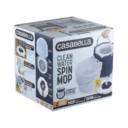 Casabella Easy Wring Rinse Spin Mop with 2-Bucket System, 100% Microfiber, Hexagonal Mop Head, Blue White, 87476830