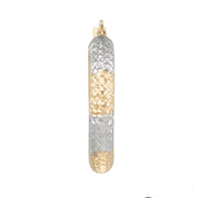 Two Tone Diamond Cut Round Hoop Earrings in 14K Gold