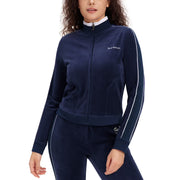 Juicy Couture Women's Cotton Velour Pickleball Jacket, Navy, XL