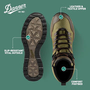 Danner 65301 Vital Trail Waterproof Hiking Boots for Men - Brown/Olive - 12M