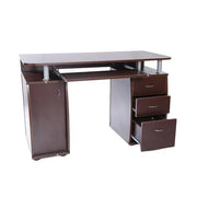 FCH Ktaxon Brown Computer PC Desk Home Office Study Writing Table 3 Drawers Bookcase, Coffee