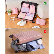 Gowill 3-Piece Luggage Sets 20/24/28 inch Travel Suitcase Set with 7PCS Organizer Bags, Rose - Sturdy & Durable