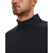 Under Armour Fleece Quarter-Zip Long-Sleeve Pullover for Men - Black/Black - S