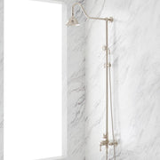 Signature Hardware 424429 Alliston Pressure Balanced Exposed Pipe Shower System with Rainfall Shower Head and Hand Shower, Brushed Nickel