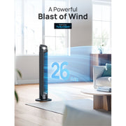 Dreo Smart Tower Fan, 40 in Standing Fan, 90 Oscillating, 26 ft/s High-Speed, 5 Speeds, 4 Modes, Quiet Operation, Touch Remote App Voice Control, Silver DR-HTF008S