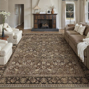 BERTHMEER Vintage Brown Area Rug, 5 x 7 ft, Low Pile Polyester