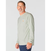 Carhartt 106656 Force Relaxed-Fit Midweight Long-Sleeve Pocket T-Shirt for Men, XL, Smoked Teal