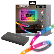 Monster TV Backlight LED Light Strip with HDMI Color Sync Box for TVs up to 85 inch, Smart Wi-Fi RGB+IC Color Flow, Works with Razer Chroma, Alexa, Google, Siri, Music Mode, Custom Scenes, Schedules