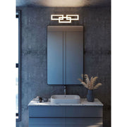 Afx Lighting Sia 23 Inch LED Bath Vanity Light, Dimmable, Damp Rated, Black, SIAV2407LAJUDBK