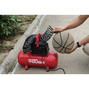 HyperTough 3 Gallon Oil Free Air Compressor, 100PSI, Red - Portable