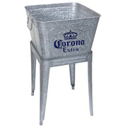Leigh Country Corona Extra Galvanized Beverage Tub with Stand, 42 Qt Capacity, Silver, 18 x 18 x 34 in, MC 47940