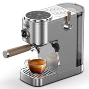 HiBREW H13 Semi-Automatic Espresso Machine, Dual Boiler, 6 Programmable Drink Modes, 1.3L Water Tank, Adjustable Pre-Infusion, Stainless Steel, Silver
