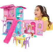 Mattel Barbie Chelsea Pop-Up Dollhouse with 5 Play Areas, 15+ Accessories, Small Doll and Pet Pup, Multicolor, 17 x 13 in
