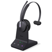 Yealink WH64 Mono Teams Wireless Headset, DECT & Bluetooth Dual-Mode, Noise-Cancelling Microphones, 606 Ft Range, On-Ear, Black