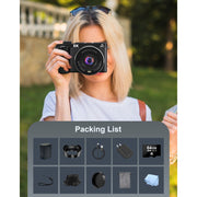 MARVUE DC089-NBUS01 8K Digital Cameras for Photography WiFi Autofocus 88MP 18X Zoom Vlogging Camera, 32GB Card, 8K UHD