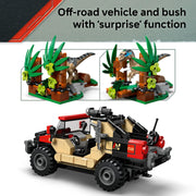 LEGO 76972 Jurassic World Raptor Off-Road Escape Building Set with Velociraptor Figure, Minifigures, and Vehicle, 285 Pieces, Ages 6+