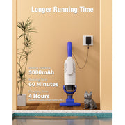 Wuwo Little Shark Pool Vacuum, Cordless Handheld with 60W Motor, 18 Gal/Min Suction, 5000mAh Battery, 1 Hour Runtime, Black