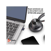 Poly Voyager 4320 UC Stereo Bluetooth Wireless Headset with Noise-Canceling Dual Microphones, USB-A Adapter, Charging Stand, Lightweight Adjustable Headband