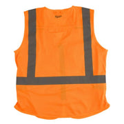 Milwaukee 48-73-5032 ANSI Class 2 Hi Vis Orange Safety Vest, L/XL