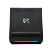 Azpen DockAll D115 Wireless Charging Station, 15W Fast Qi Charger, Bluetooth 4.0 Speakers, Built-In Microphone, Dual USB Ports, Upright Docking, Black