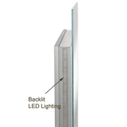 Hamilton Hills Backlit LED Lighted Wall-Mounted Mirror, 24 x 32 in, Polished Rubber and Glass Frame, Touch Controlled Dimmable Lighting, Integrated Defogger, HH1341-BL