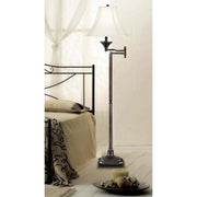 Kenroy Home Wentworth Swing Arm Floor Lamp with 15 inch diameter Cream Cut Corner Square shade