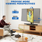 RTVR Universal Table Top TV Stand, Adjustable Height 27.6-31.9 in, Swivel 30, Black, Fits 32 to 75 Inch TVs