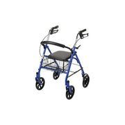 Drive Medical Four Wheel Rollator Rolling Walker with Fold Up Removable Back Support, Blue