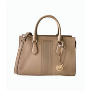 Michael Kors Sheila Medium Logo Crossbody Satchel Purse Bag, Dark Raspberry, Faux Saffiano Leather, Gold-Tone Hardware, 35S4G6HS3L-222