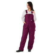 Berne Softstone Duck Insulated Bib Overalls for Ladies - Plum - M - Regular