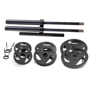 Cap 110lb 3 Pieces Barbell Olympic Weight Set, Black - Durable Design