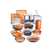 Gotham Steel 1922 20-Piece Aluminum Ti-Ceramic Nonstick Cookware and Bakeware Set - Graphite
