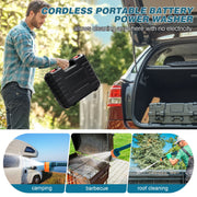 Lemolifys Cordless Pressure Washer, 652 PSI, 1.3 GPM, Dual 21V 3000mAh Batteries, 6-in-1 Nozzle, Lightweight Portable RB-005