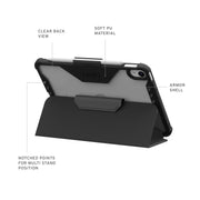 Urban Armor Gear Plyo LT Tablet Case with Military-Grade Drop Protection, Adjustable Kickstand, Apple Pencil Holder, Clear Back, Ice Black, Compatible with iPad 11