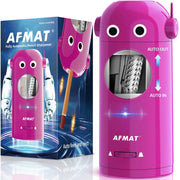 AFMAT Electric Pencil Sharpener, Fully Automatic, Rechargeable, Hands-Free, Purple, 7.9 in