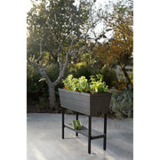 Keter 270912 Urban Bloomer 12.7 Gallon Raised Garden Bed and Outdoor Herb Garden Planter with Drainage Plug, Dark Grey